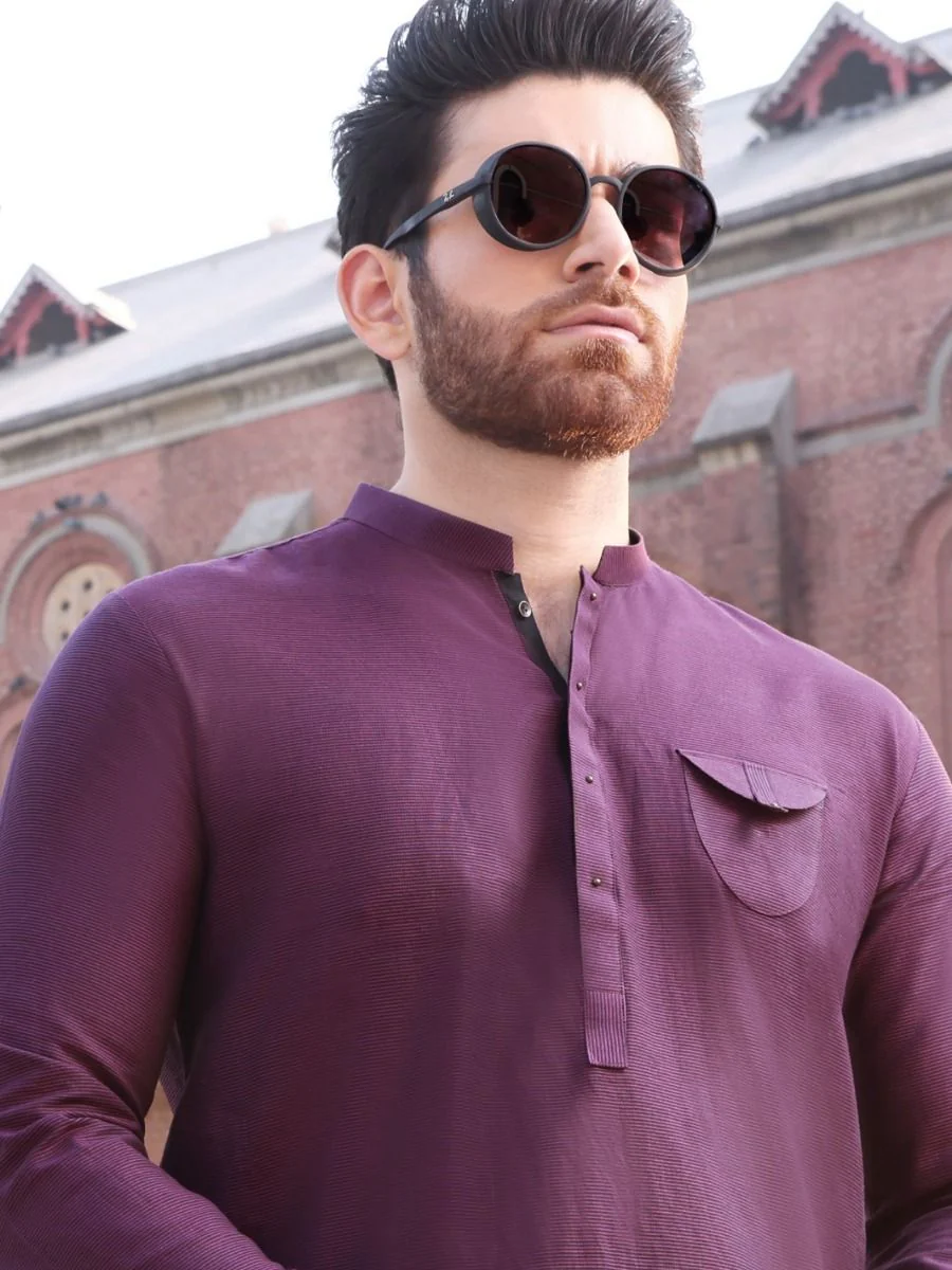 PURPLE COTTON KURTA | AL-K-US-908 V-1 2021 - Image 2
