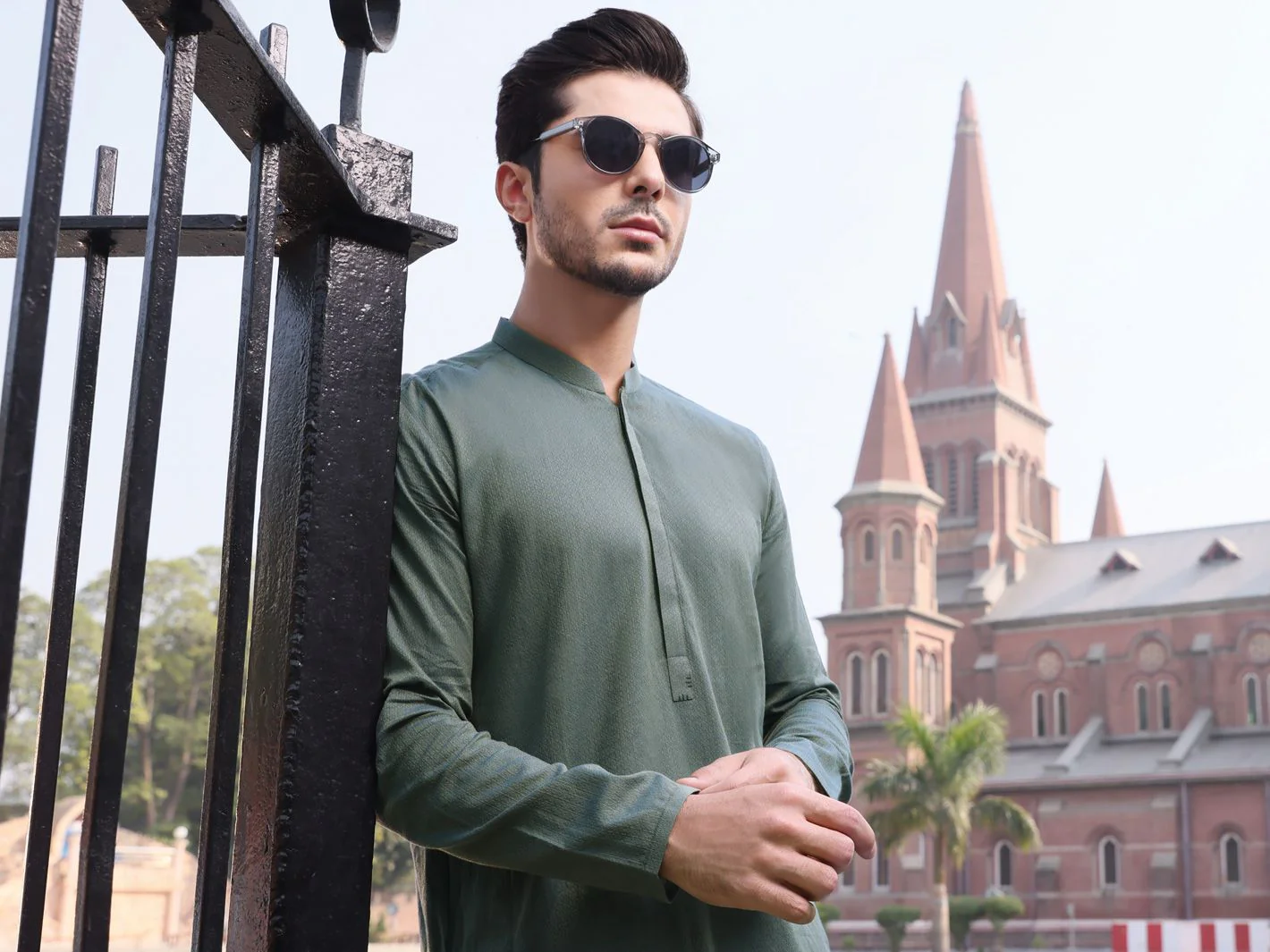 GREEN COTTON KURTA | AL-K-US-910 V-1 2021 - Image 3