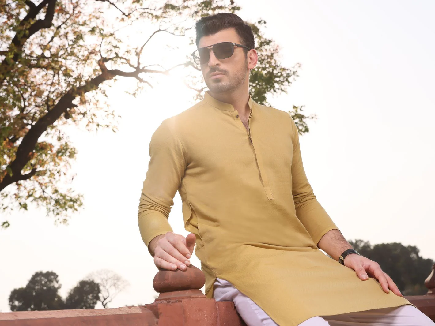 LIGHT GREEN COTTON KURTA | AL-K-US-911 V-2 2021 - Image 3