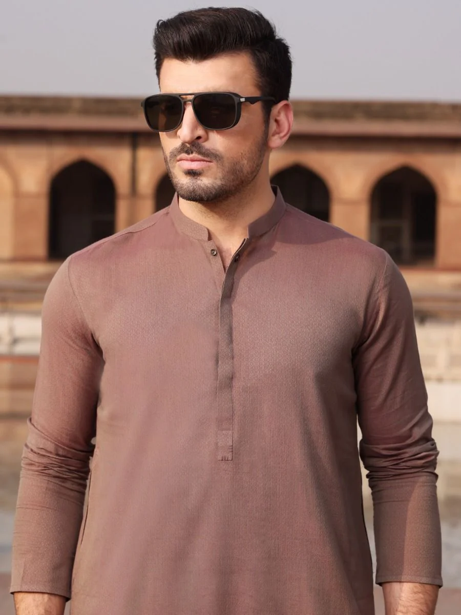 BROWN COTTON KURTA | AL-K-US-912 V-2 2021 - Image 3