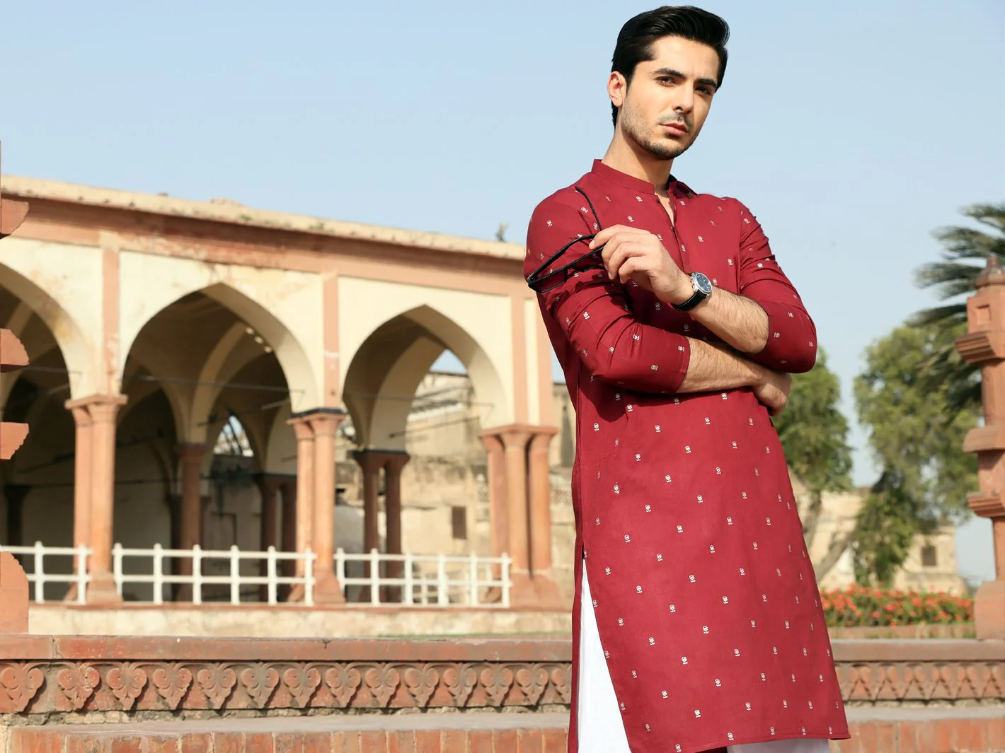 MEHNDI GREEN COTTON KURTA | AL-K-US-913B V-2 2021 - Image 3