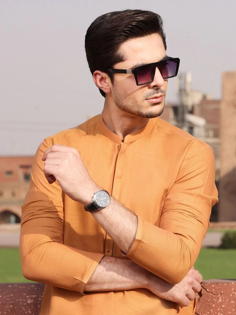 MUSTARD COTTON KURTA | AL-K-US-924 V-2 2021 - Image 2