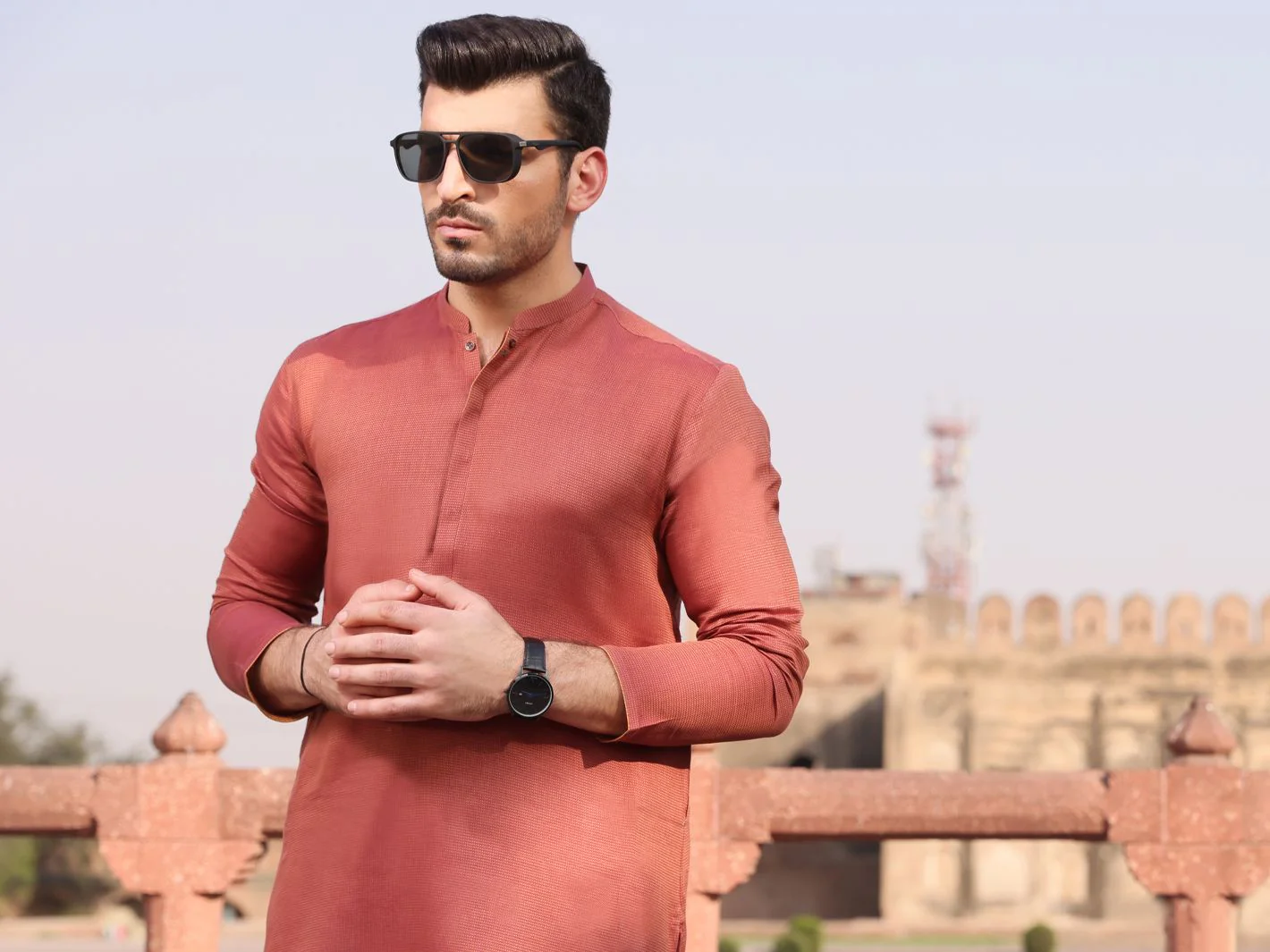 ORANGE COTTON KURTA | AL-K-US-925 V-2 2021 - Image 3