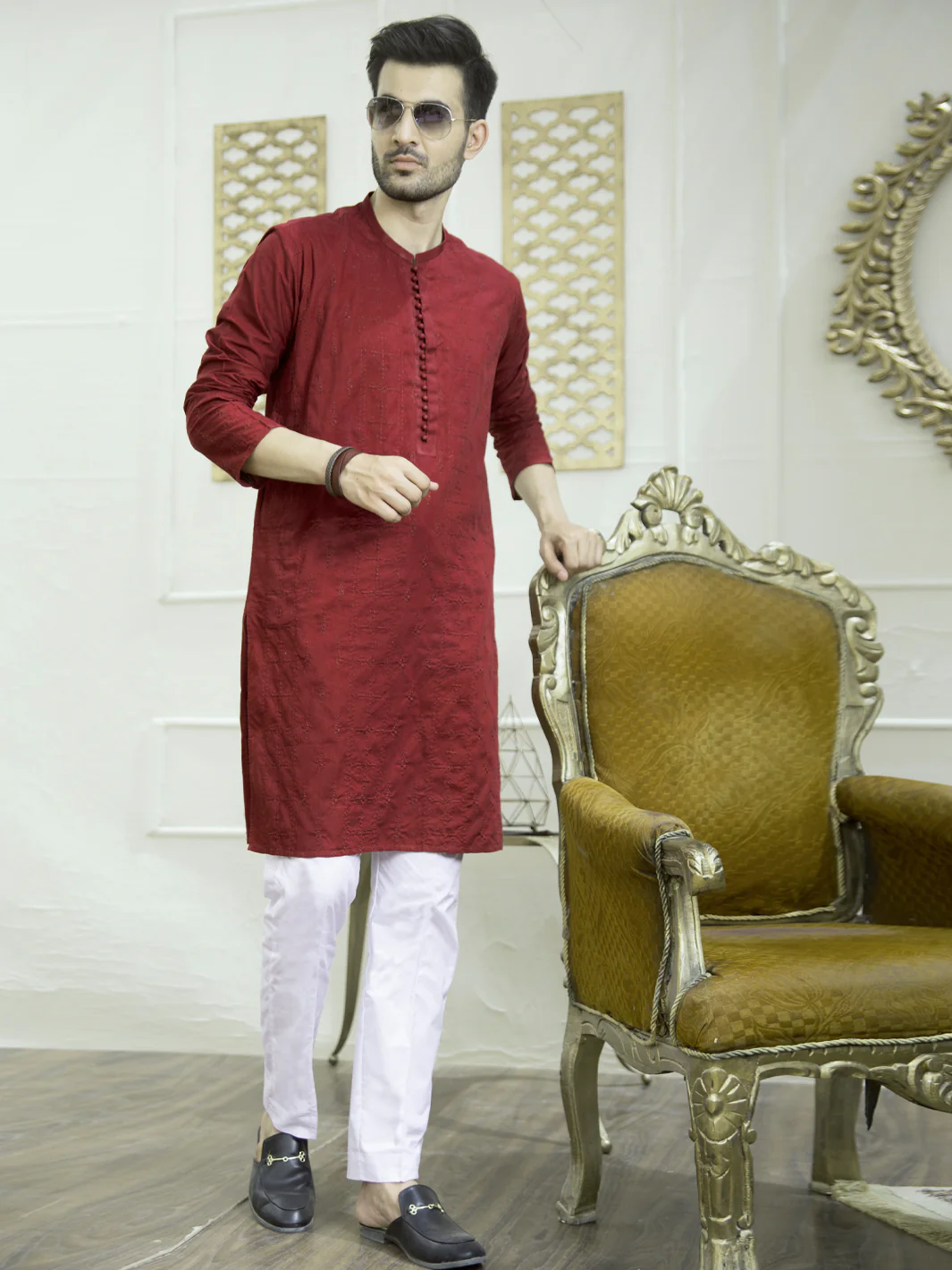 MAROON COTTON KURTA | AL-K-US-929D/AM-5026B - Image 2
