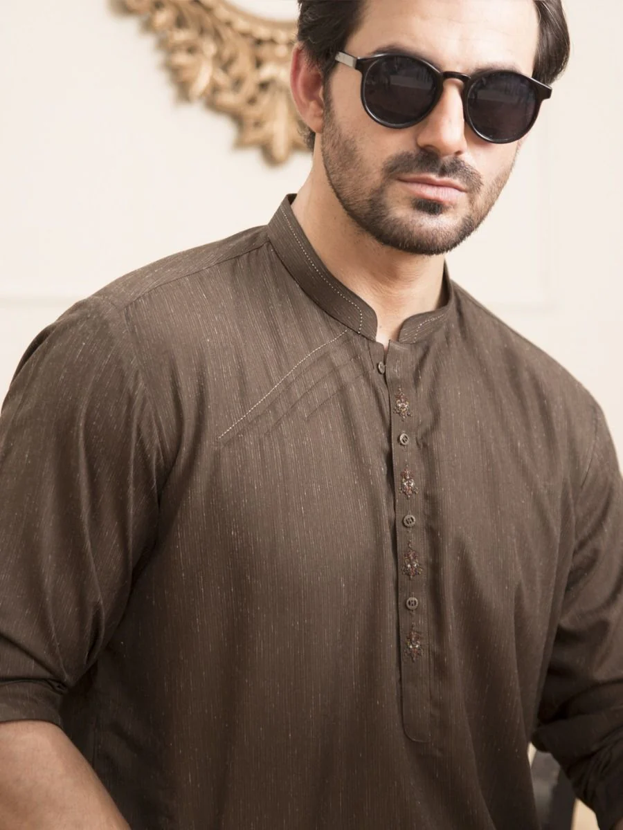 OLIVE BLENDED KURTA | AL-K-US-931/AM-893A - Image 2