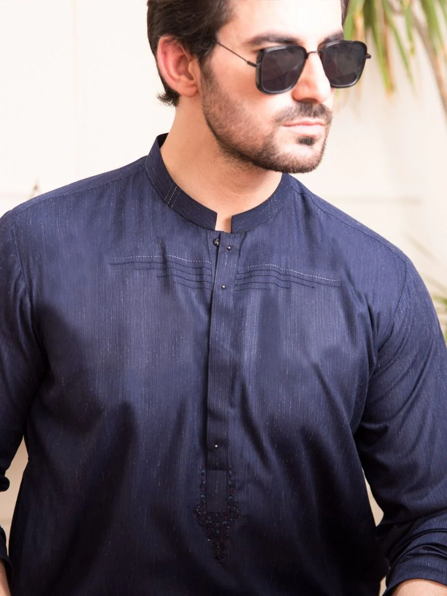 BLUE BLENDED KURTA | AL-K-US-933/AM-893C - Image 2