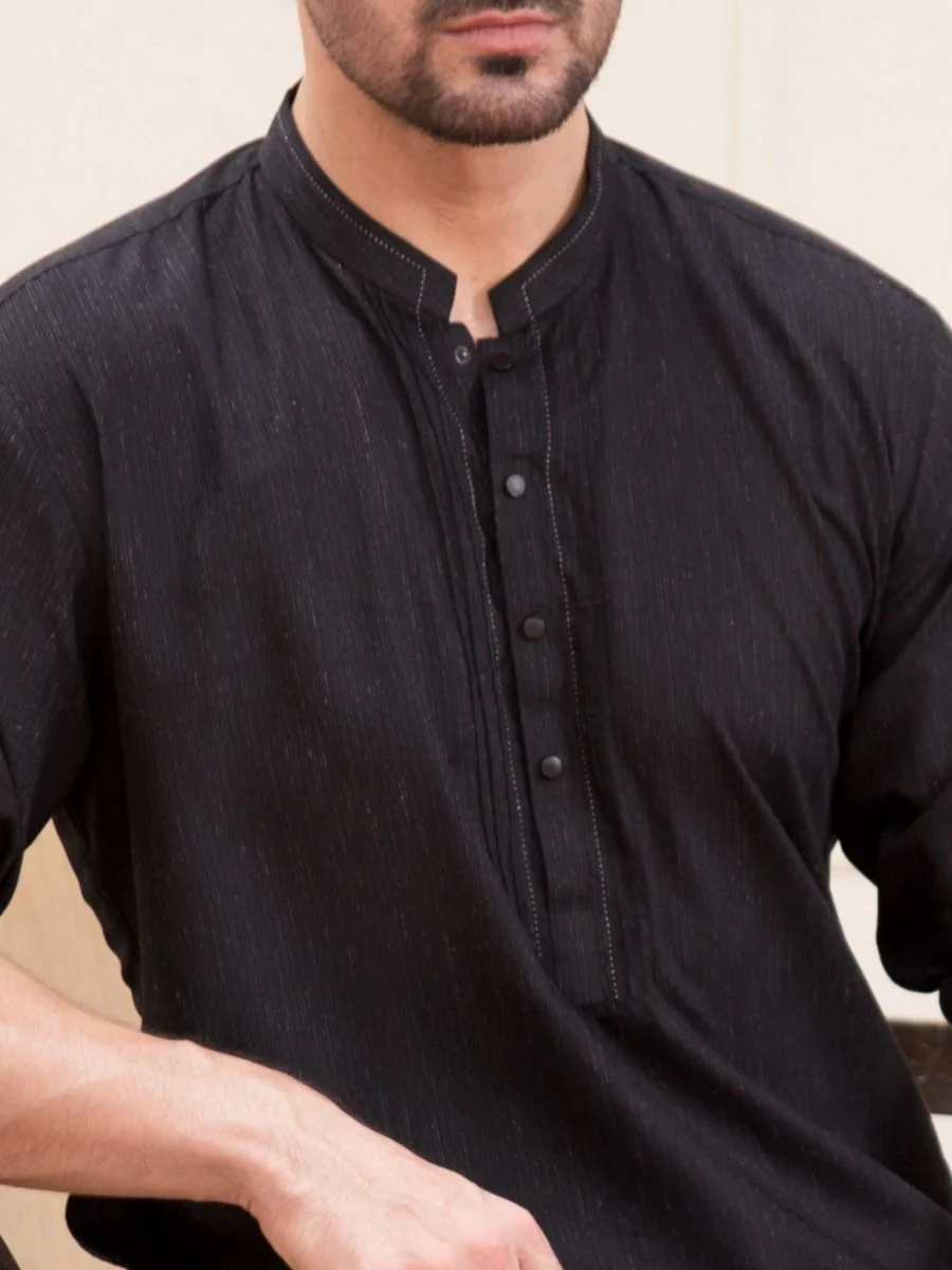 BLACK BLENDED KURTA | AL-K-US-934/AM-893D - Image 2
