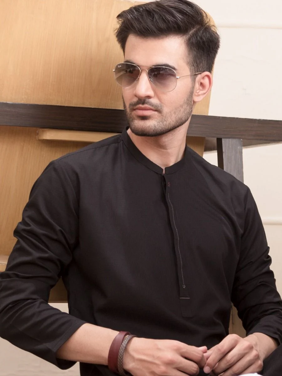 BLACK VISCOSE KURTA | AL-K-US-937/AM-904D - Image 2