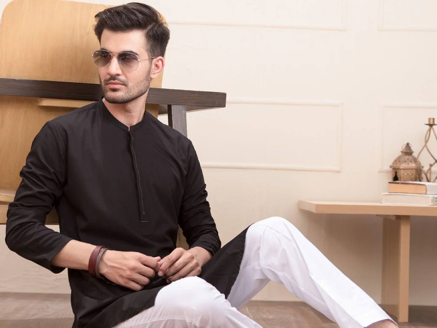 BLACK VISCOSE KURTA | AL-K-US-937/AM-904D - Image 3