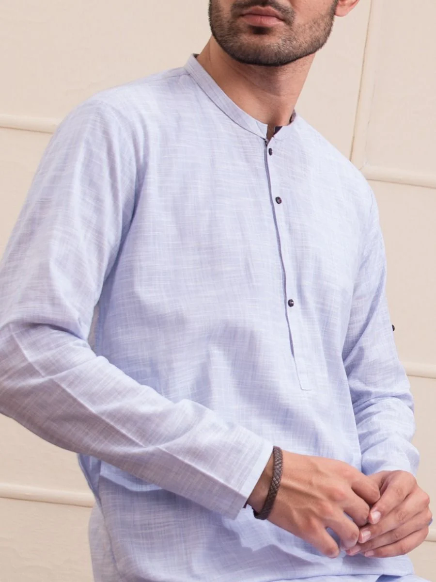 LIGHT BLUE COTTON KURTA | AL-K-US-945/AM-903E - Image 2