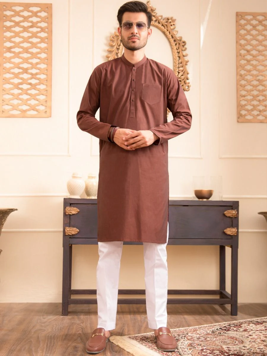BROWN COTTON KURTA | AL-K-US-947/AM-946E