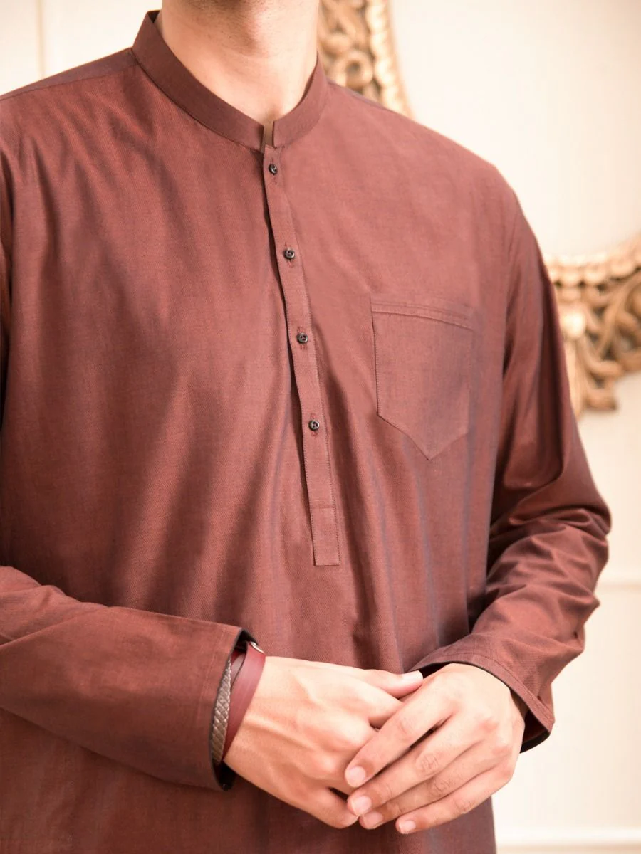 BROWN COTTON KURTA | AL-K-US-947/AM-946E - Image 2