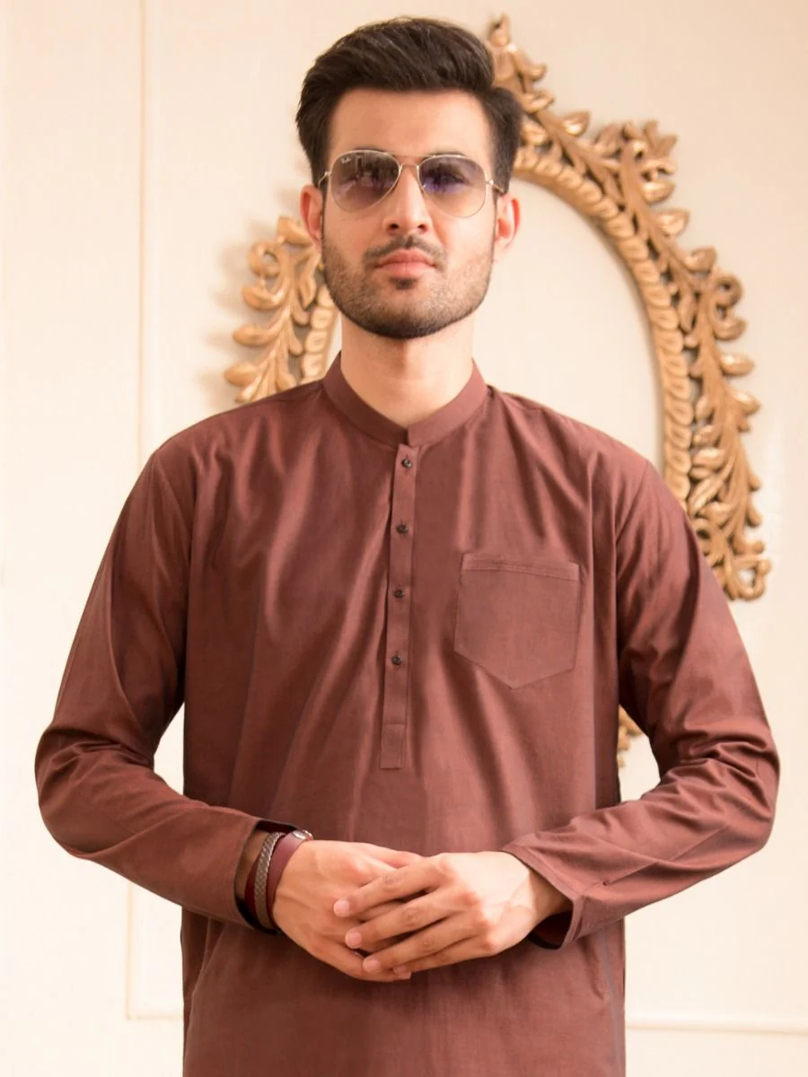 BROWN COTTON KURTA | AL-K-US-947/AM-946E - Image 3