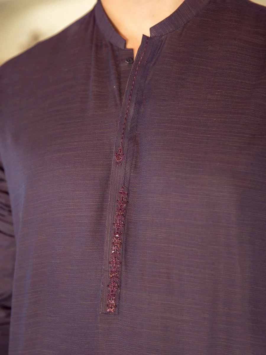 PURPLE COTTON KURTA | AL-K-US-952/AM-949C - Image 2