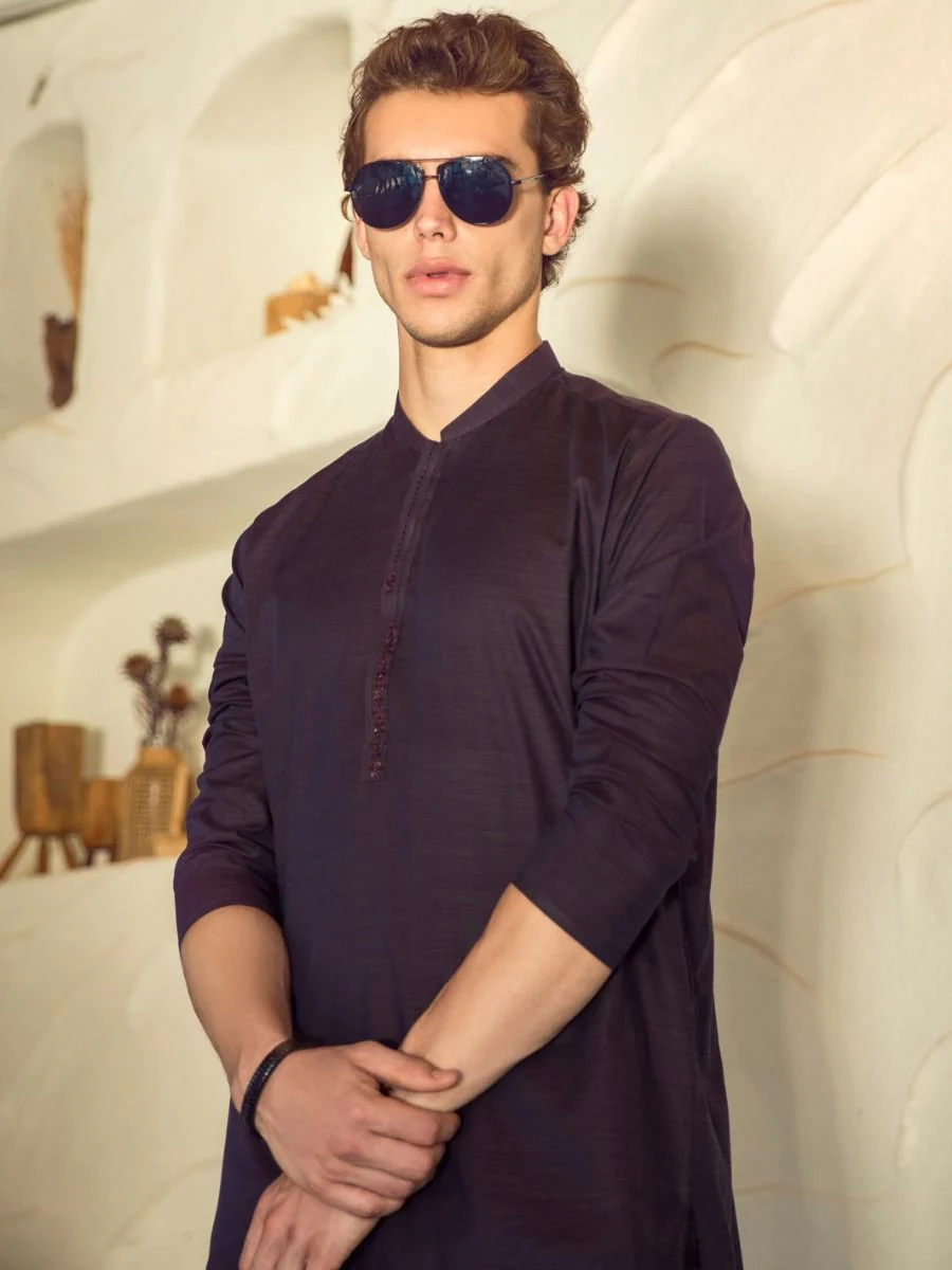 PURPLE COTTON KURTA | AL-K-US-952/AM-949C - Image 4