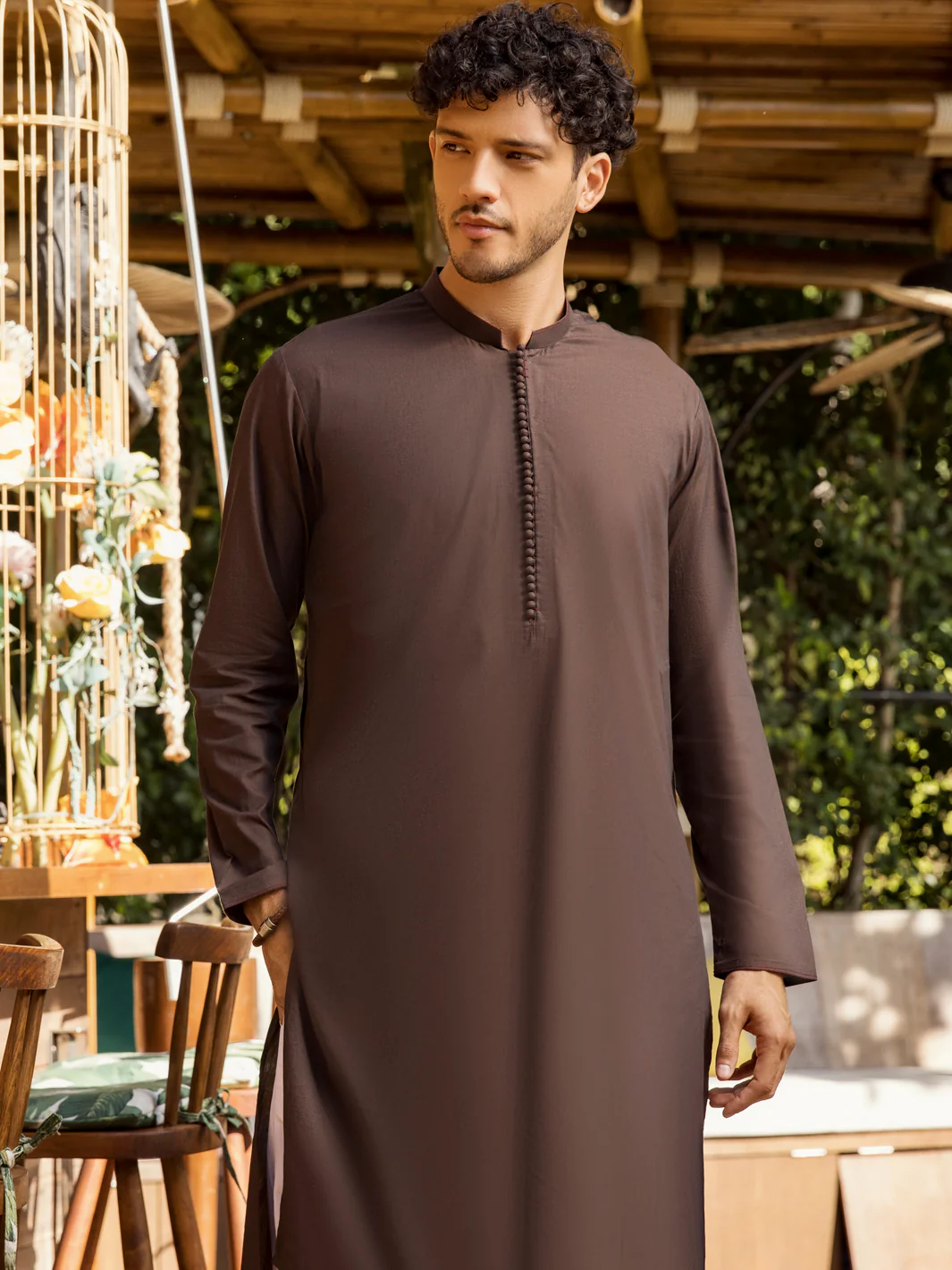 BROWN COTTON KURTA | AL-K-US-955/AM-946D - Image 3