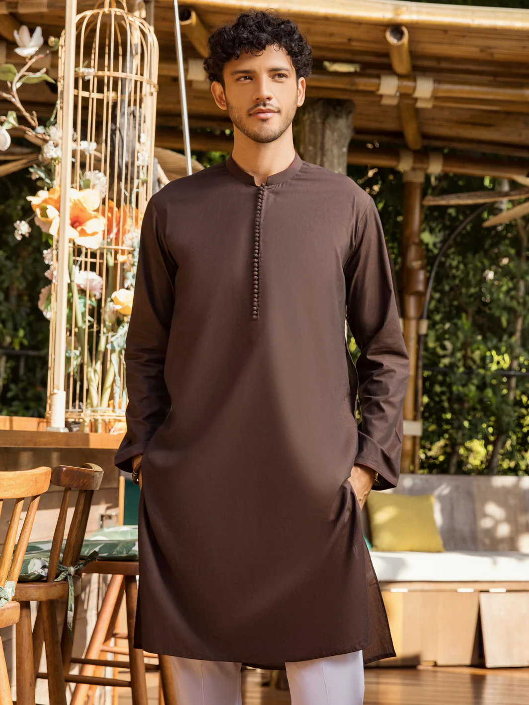 BROWN COTTON KURTA | AL-K-US-955/AM-946D - Image 4