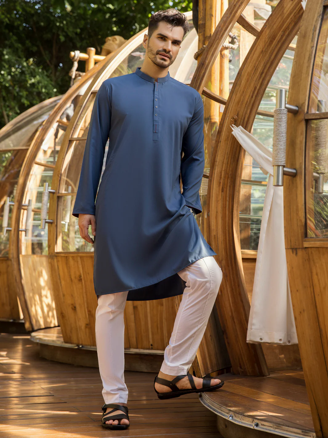 BLUE VISCOSE KURTA | AL-K-US-956/AM-5015F