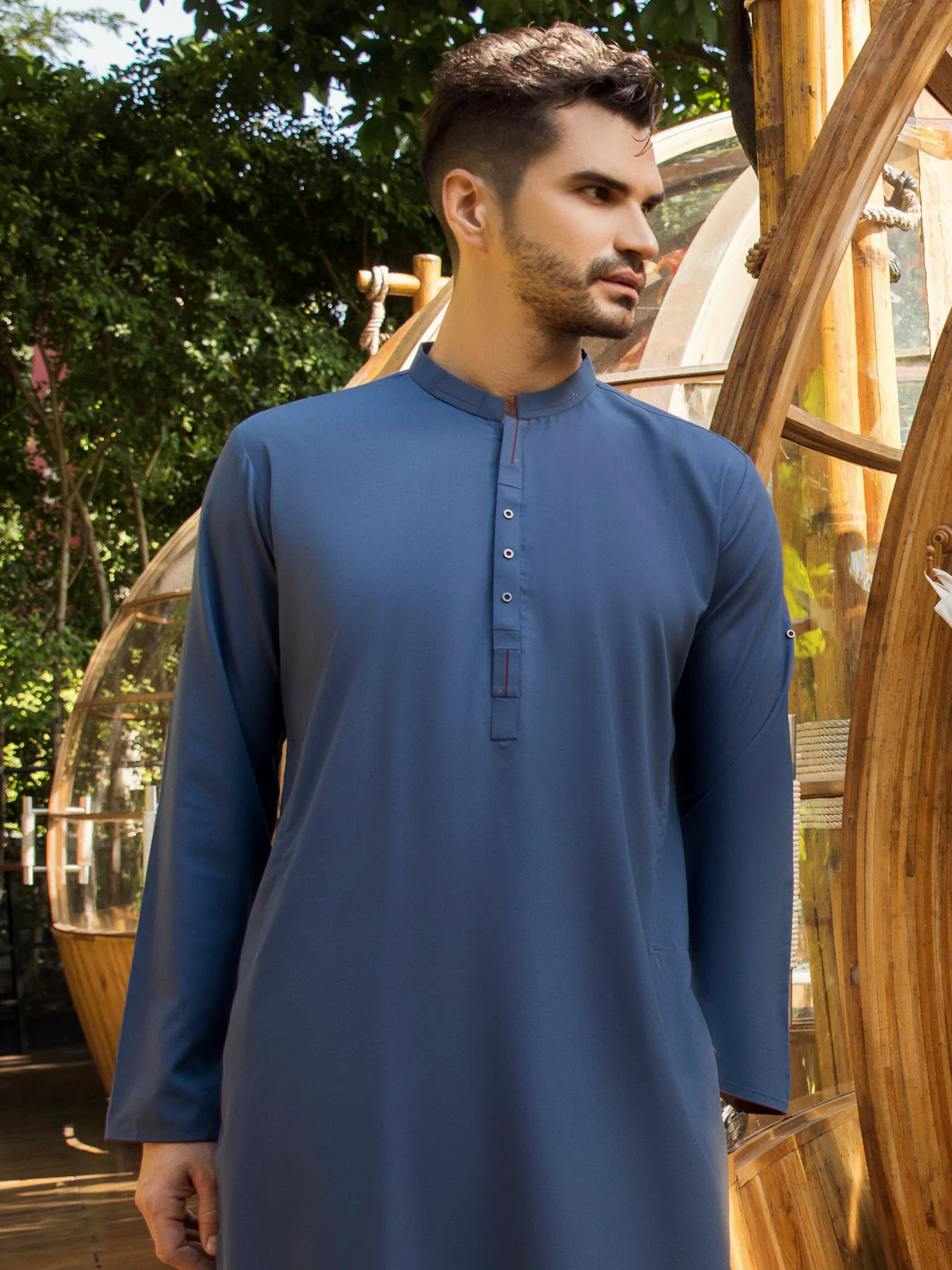 BLUE VISCOSE KURTA | AL-K-US-956/AM-5015F - Image 2