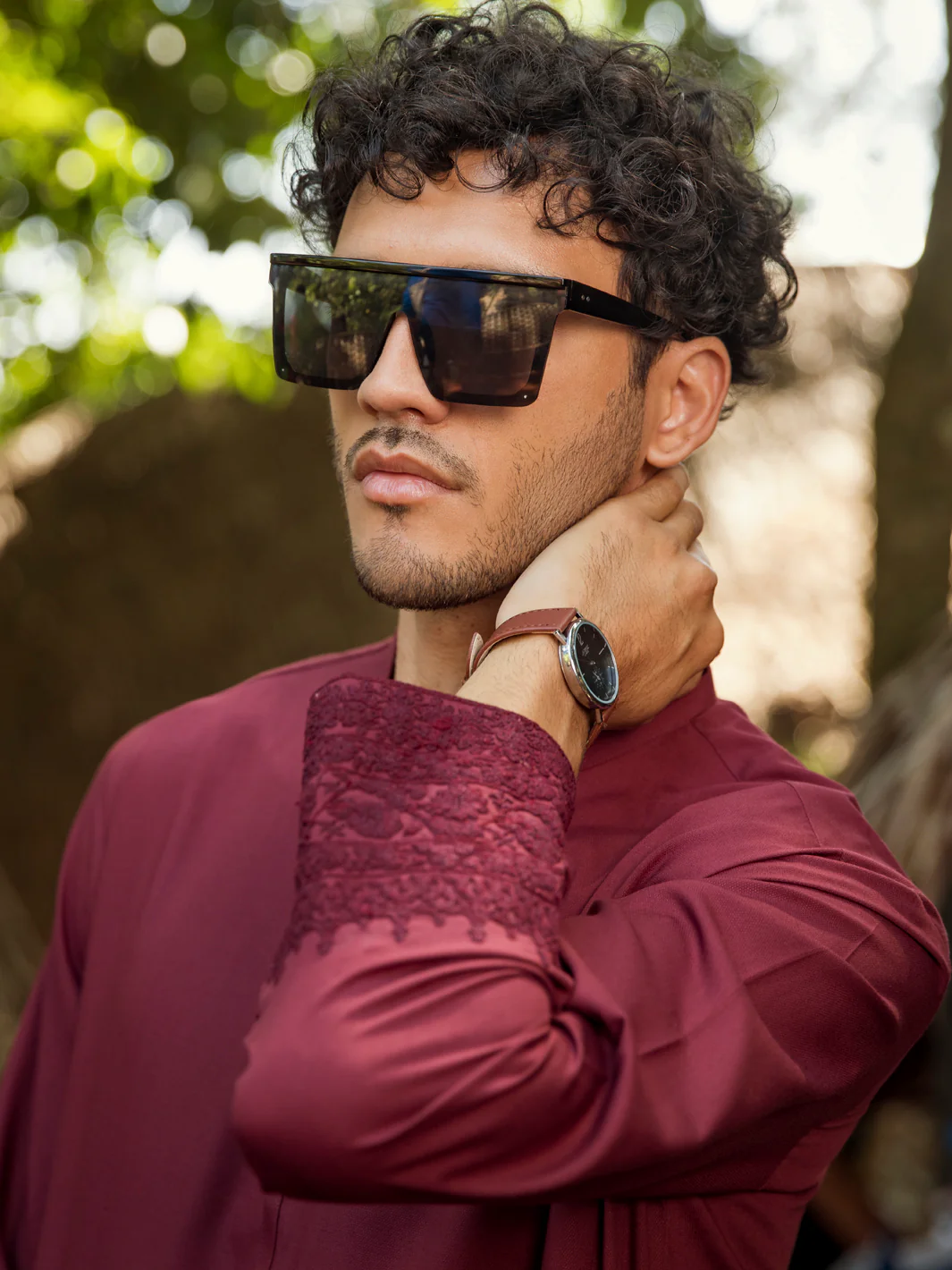 MAROON VISCOSE KURTA | AL-K-US-958/AM-5015C - Image 2