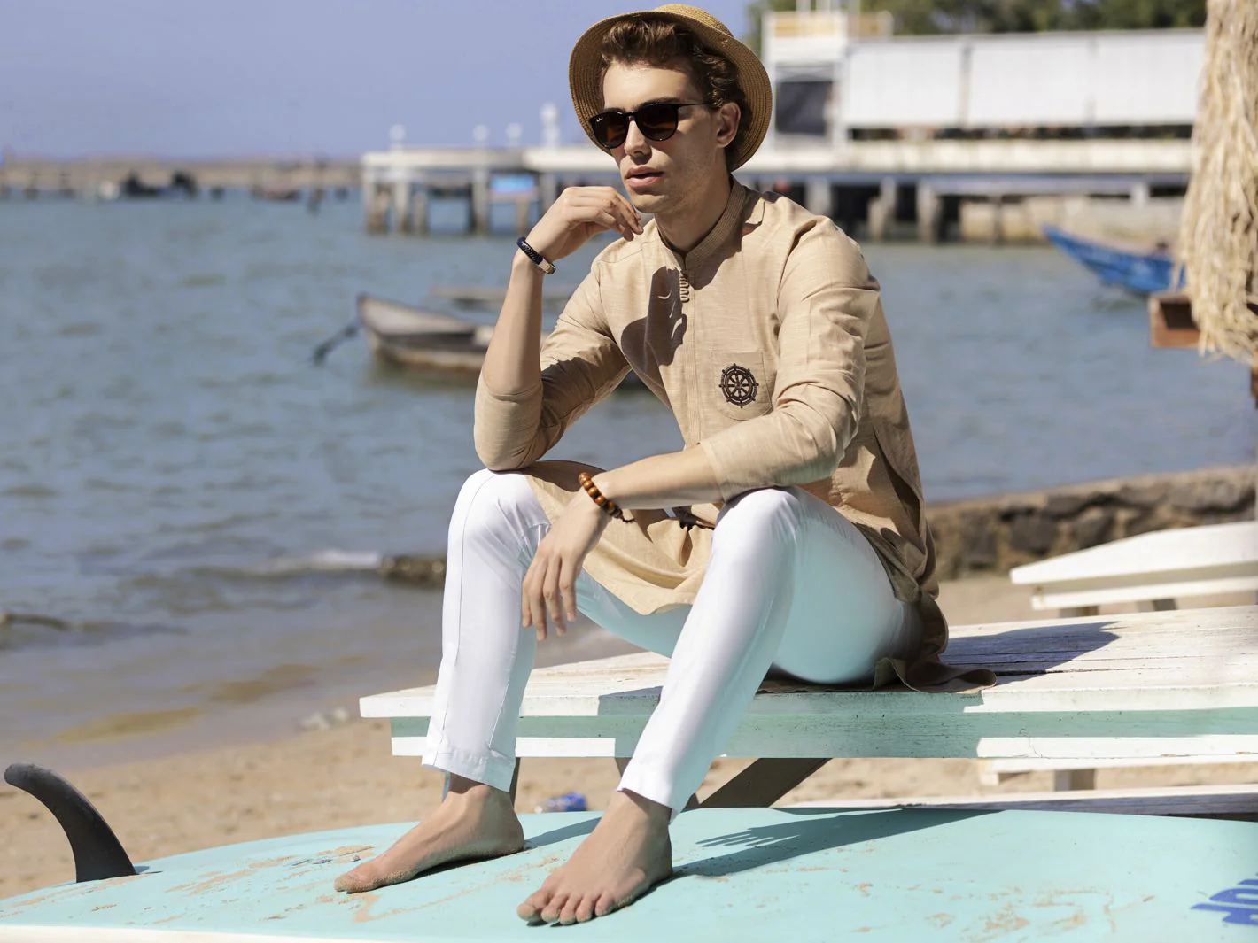 BEIGE COTTON KURTA | AL-K-US-960/AM-947-1A - Image 4