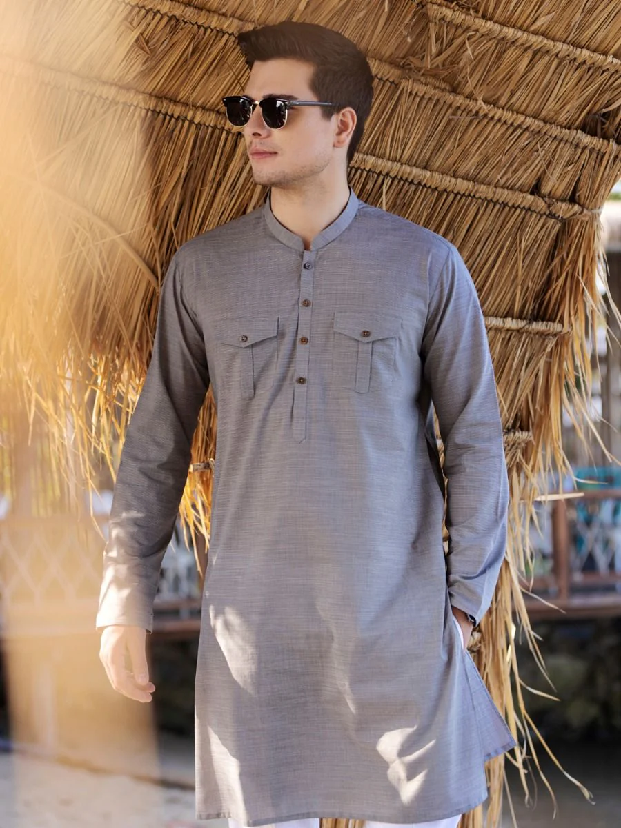 BLUE COTTON KURTA | AL-K-US-963/AM-950B - Image 3
