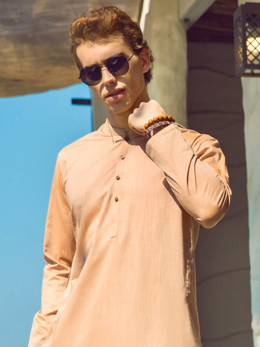 PEACH COTTON KURTA | AL-K-US-966/AM-945E - Image 2