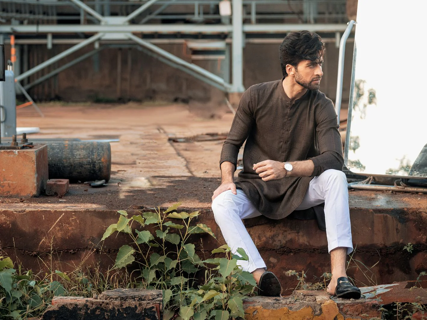 BROWN VISCOSE KURTA | AL-K-US-969/AM-5012B - Image 3