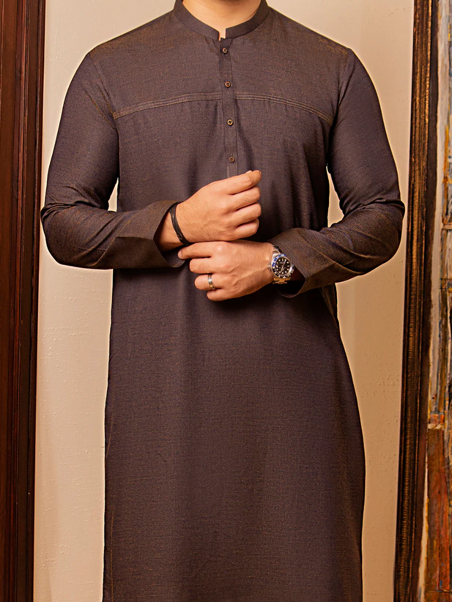 DULL BROWN VISCOSE KURTA | AL-K-US-972/AM-5041D - Image 2
