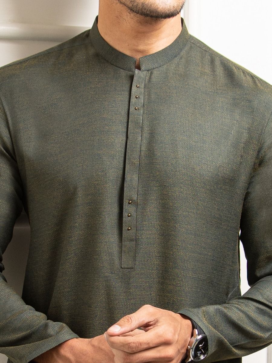 GREEN VISCOSE KURTA | AL-K-US-977/AM-5041B - Image 2