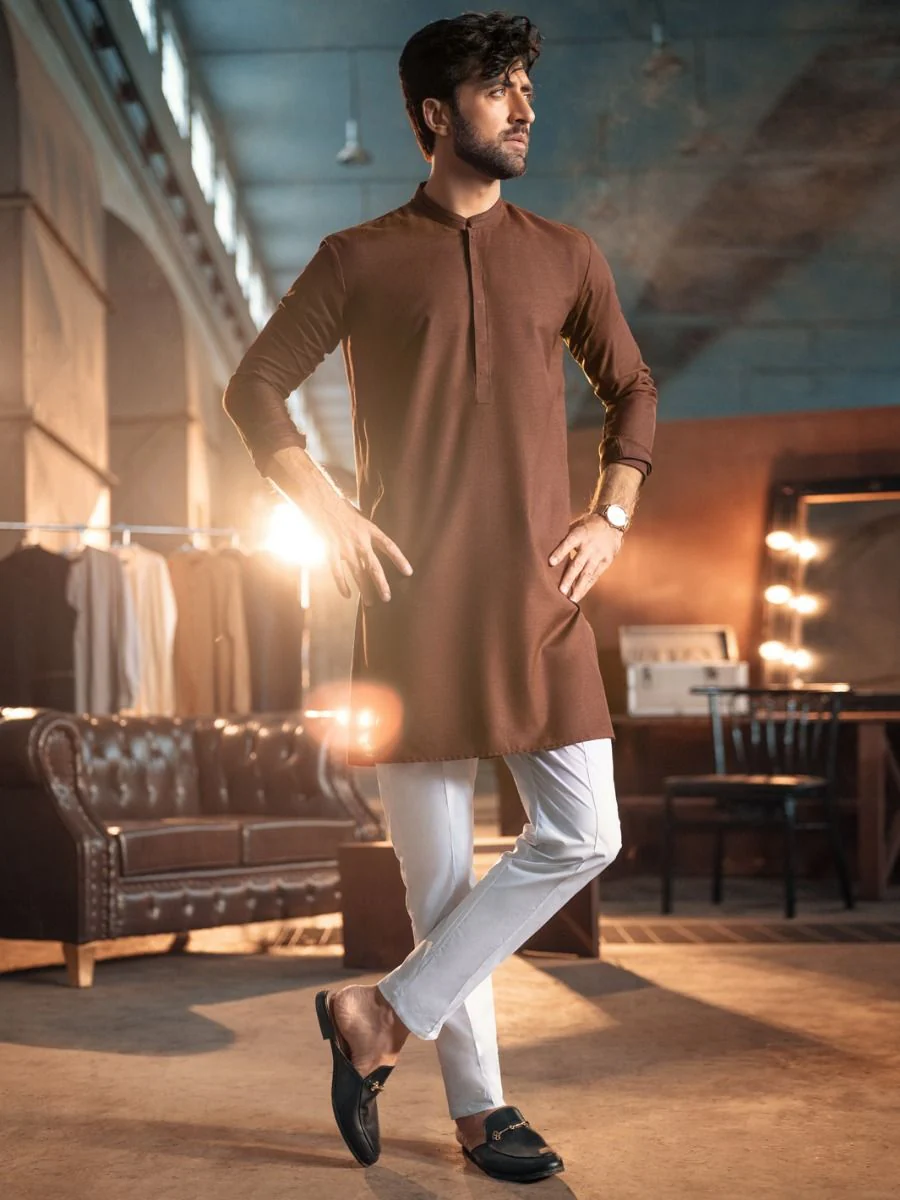 RUST VISCOSE KURTA | AL-K-US-979/AM-5041C - Image 5