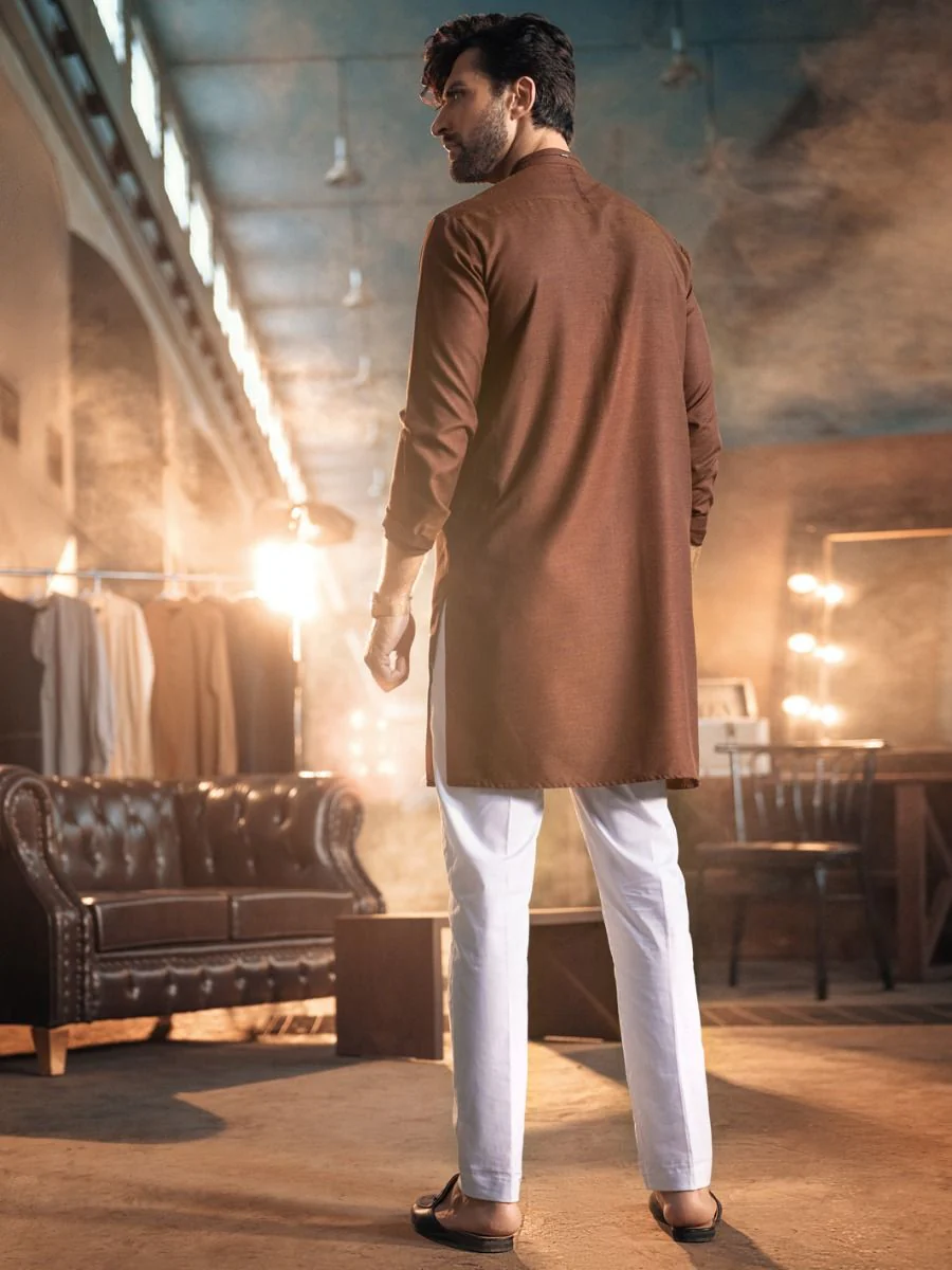 RUST VISCOSE KURTA | AL-K-US-979/AM-5041C - Image 6