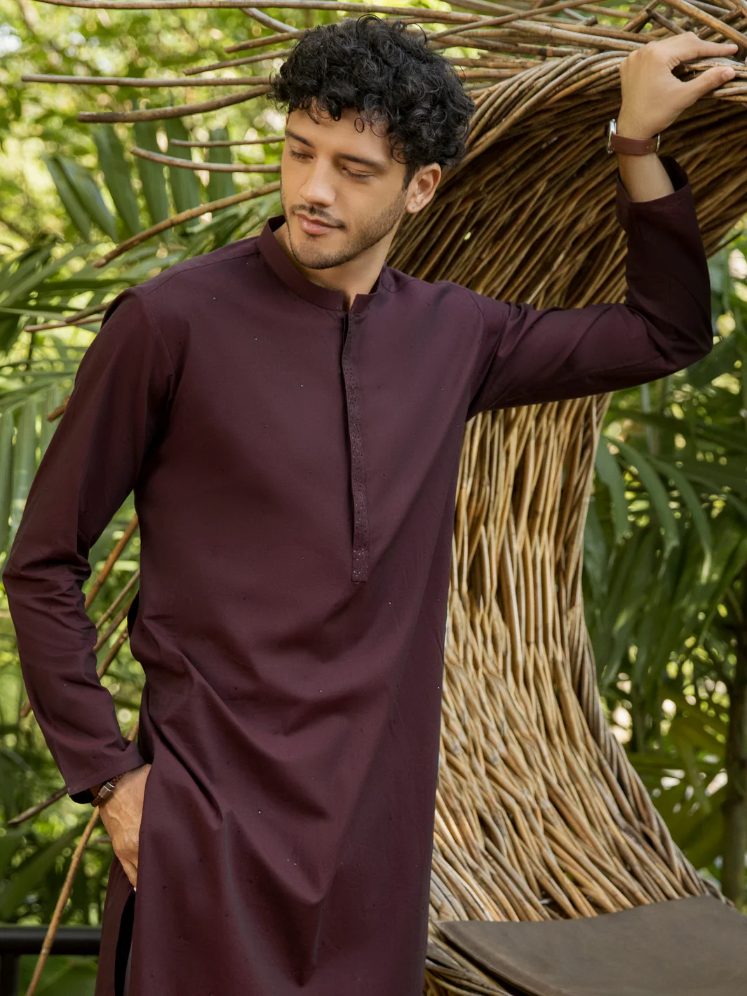 MAROON COTTON KURTA | AL-K-US-984/AM-946H - Image 3
