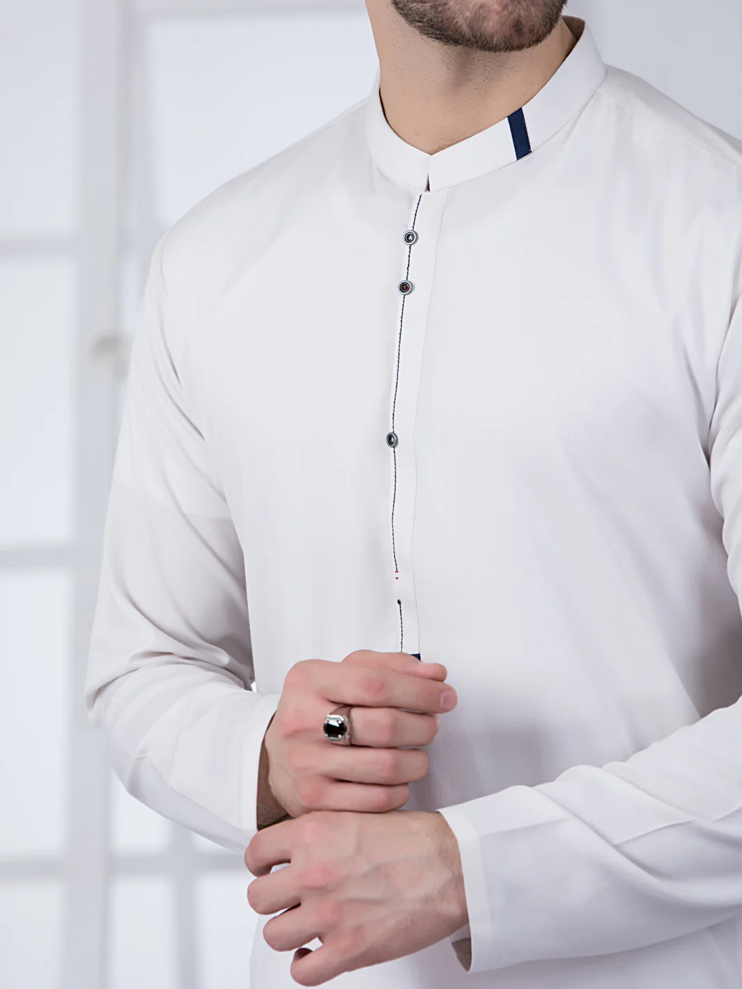 WHITE VISCOSE KURTA | AL-K-US-986/AM-5015A - Image 2