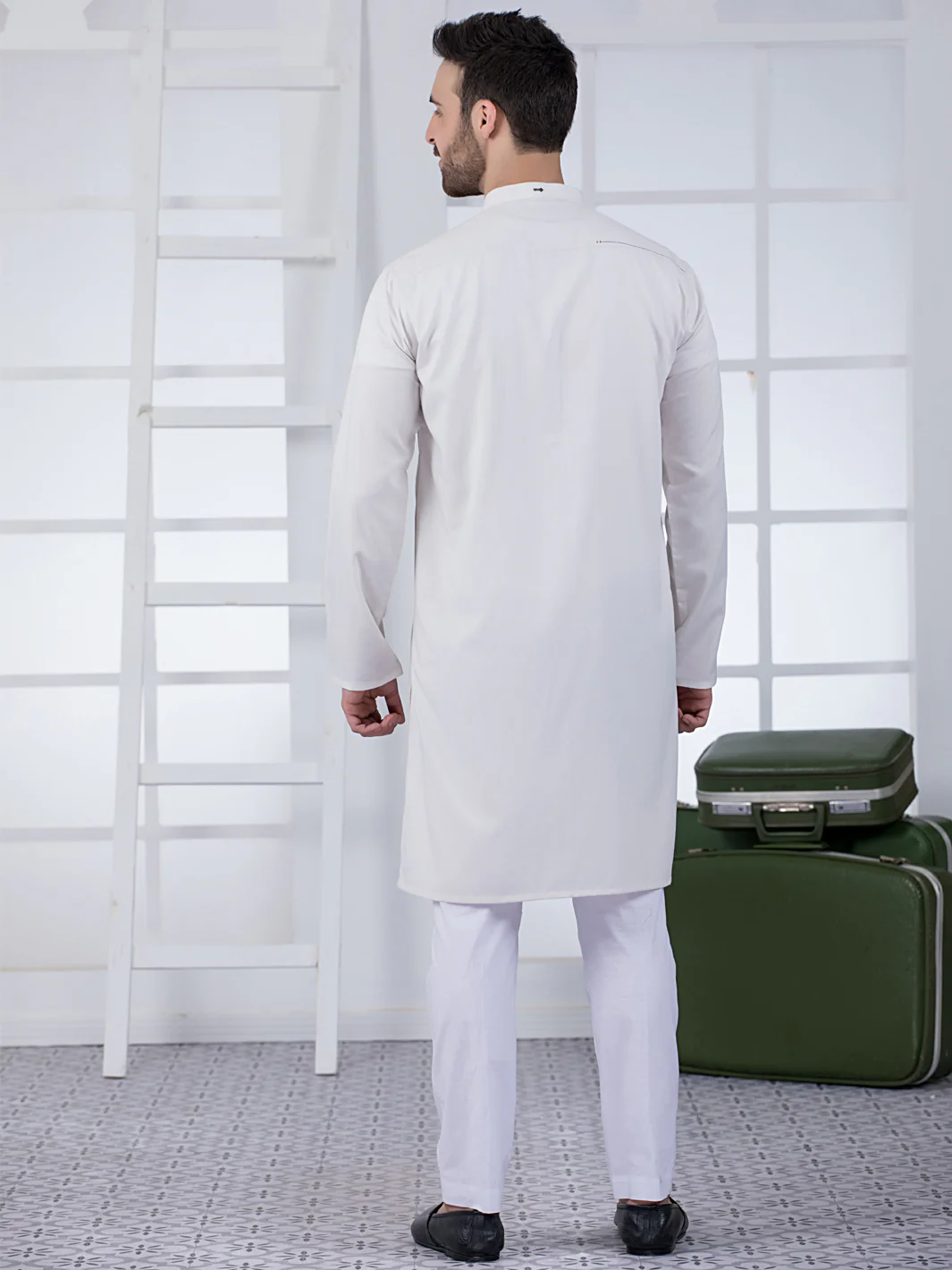 WHITE VISCOSE KURTA | AL-K-US-986/AM-5015A - Image 4