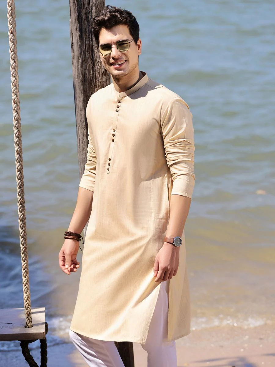 CREAM COTTON KURTA | AL-K-US-987/AM-945A - Image 2