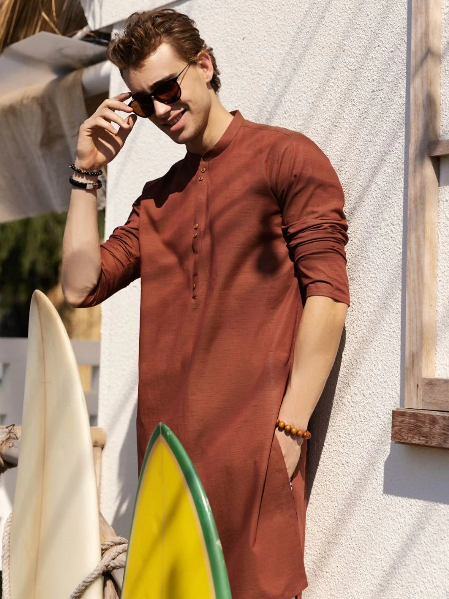 ORANGE COTTON KURTA | AL-K-US-989/AM-948B - Image 3