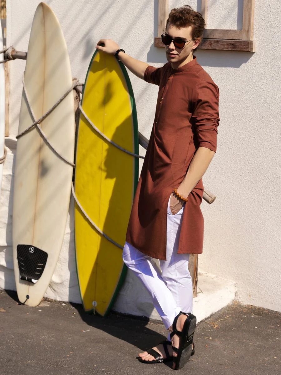 ORANGE COTTON KURTA | AL-K-US-989/AM-948B - Image 4