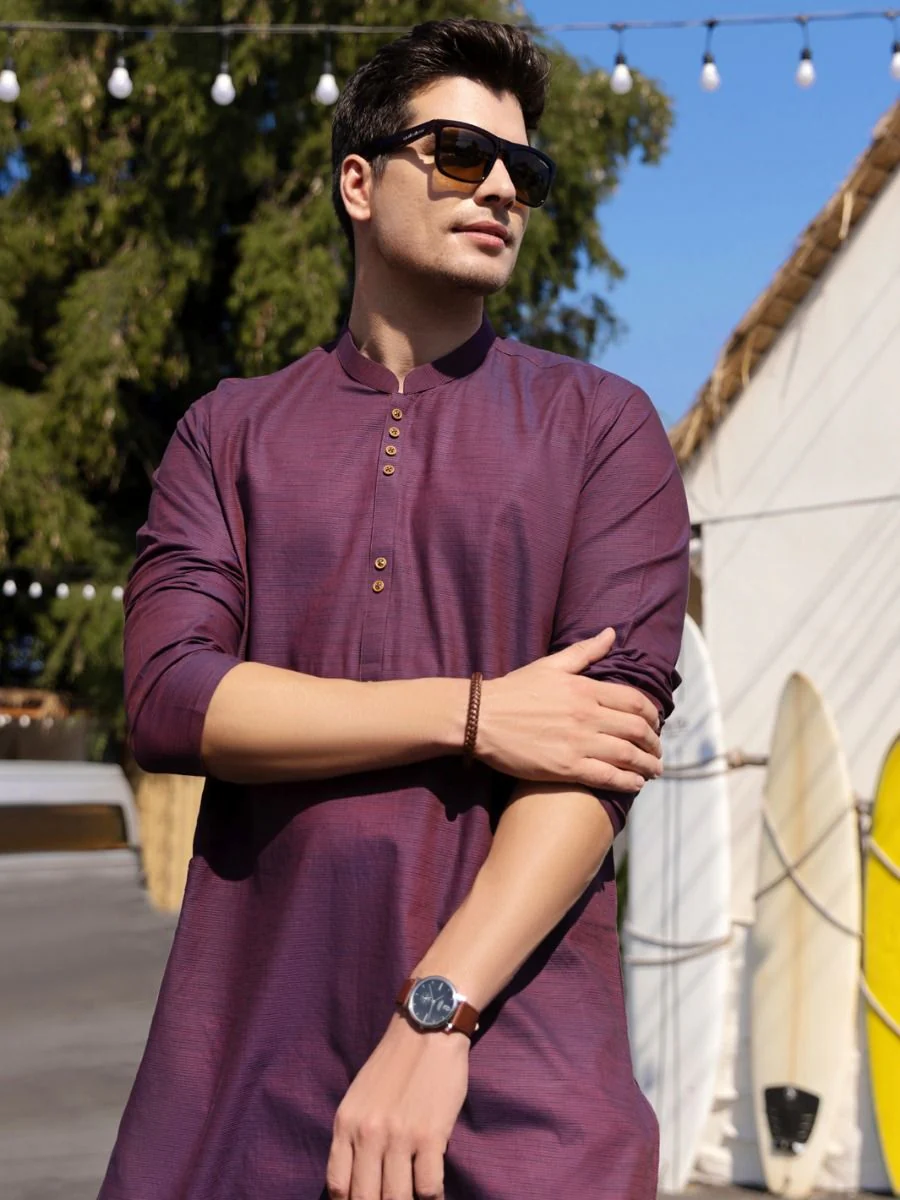 PURPLE COTTON KURTA | AL-K-US-990/AM-948C - Image 2