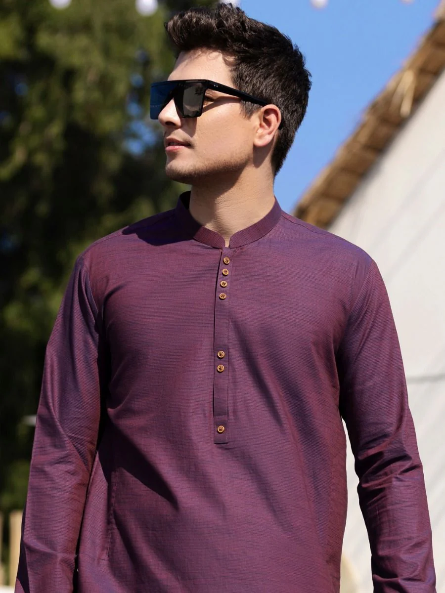 PURPLE COTTON KURTA | AL-K-US-990/AM-948C - Image 4