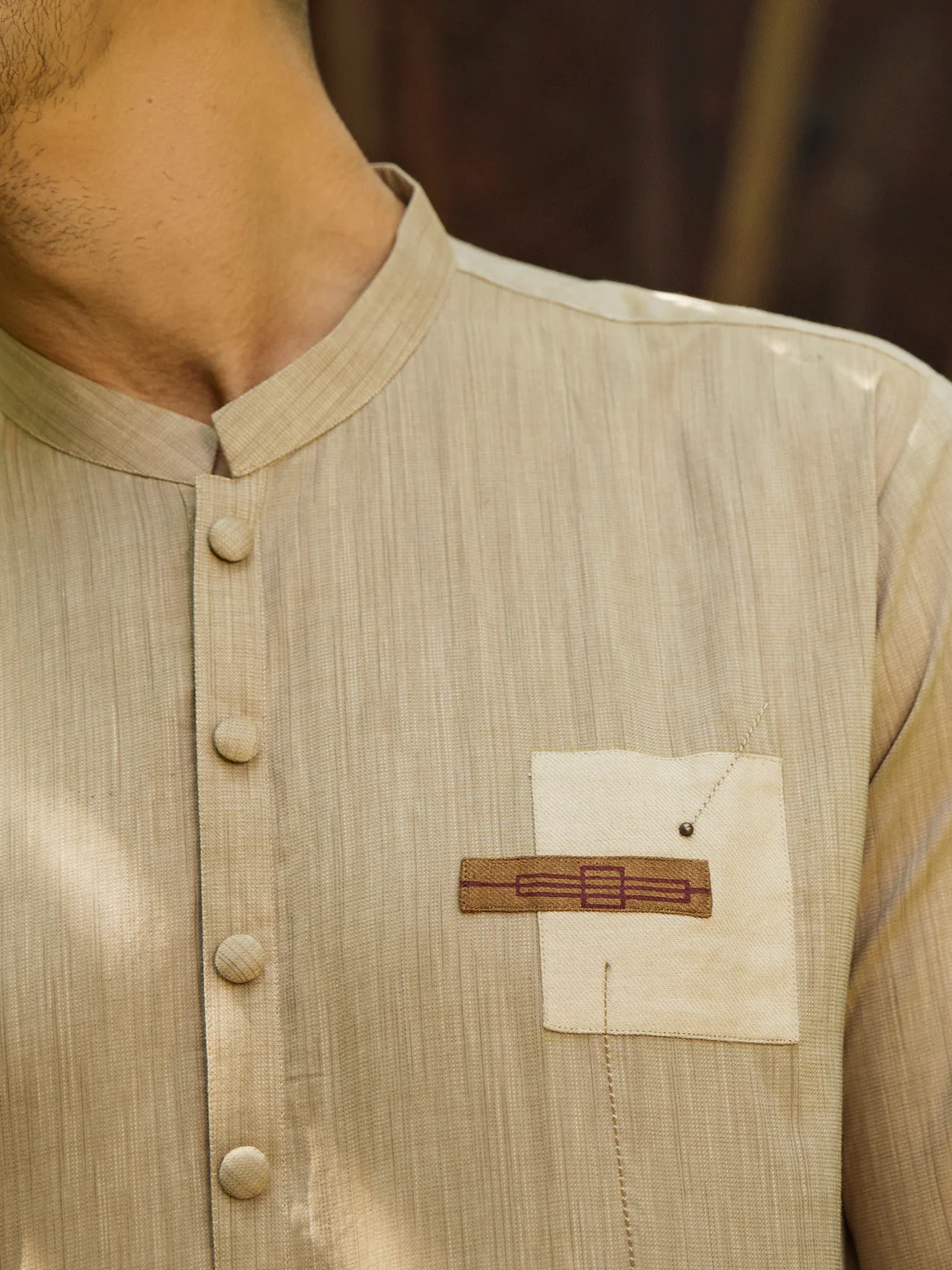 BEIGE COTTON KURTA | AL-K-US-994/AM-945-1C - Image 2
