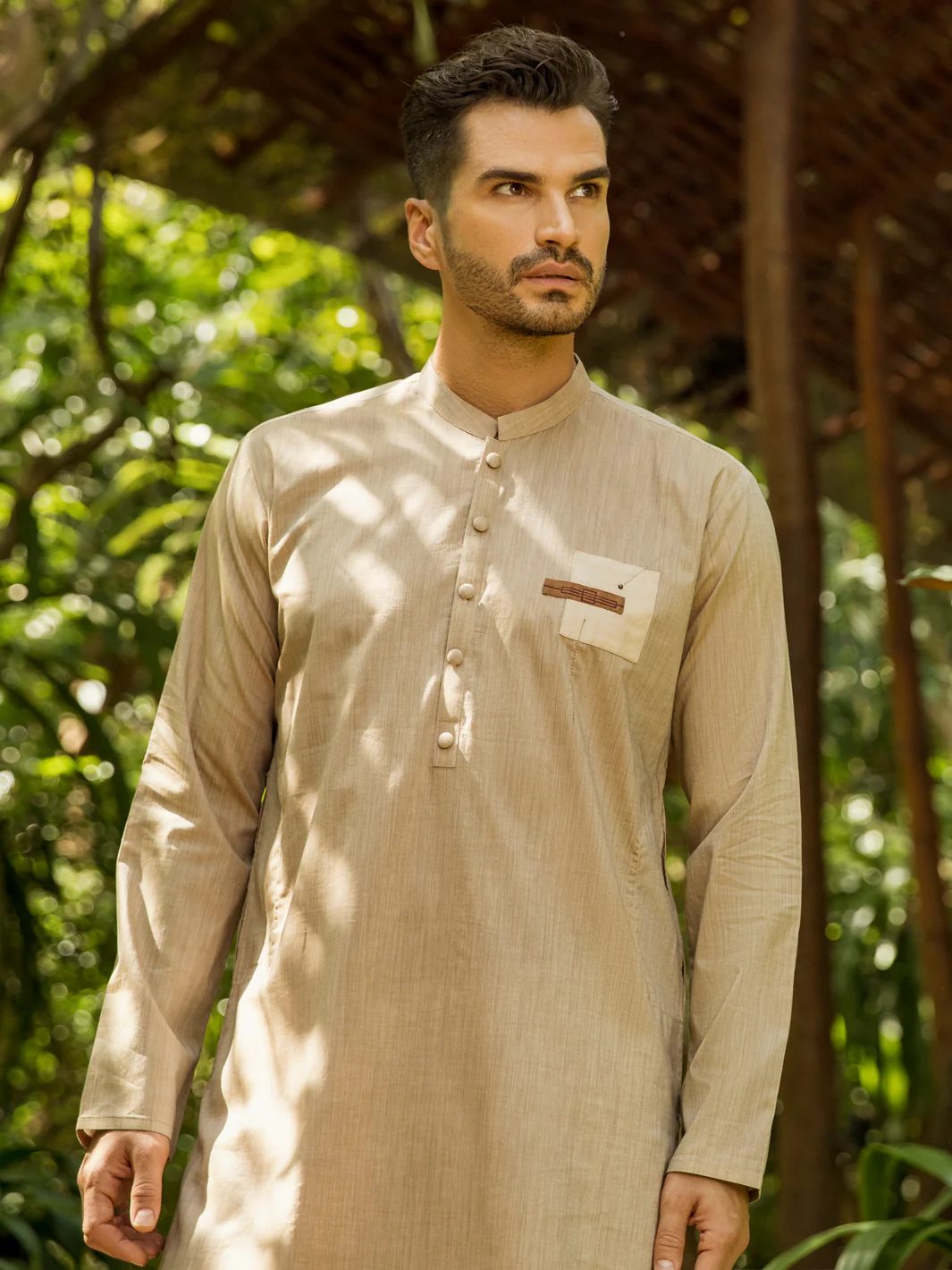 BEIGE COTTON KURTA | AL-K-US-994/AM-945-1C - Image 4