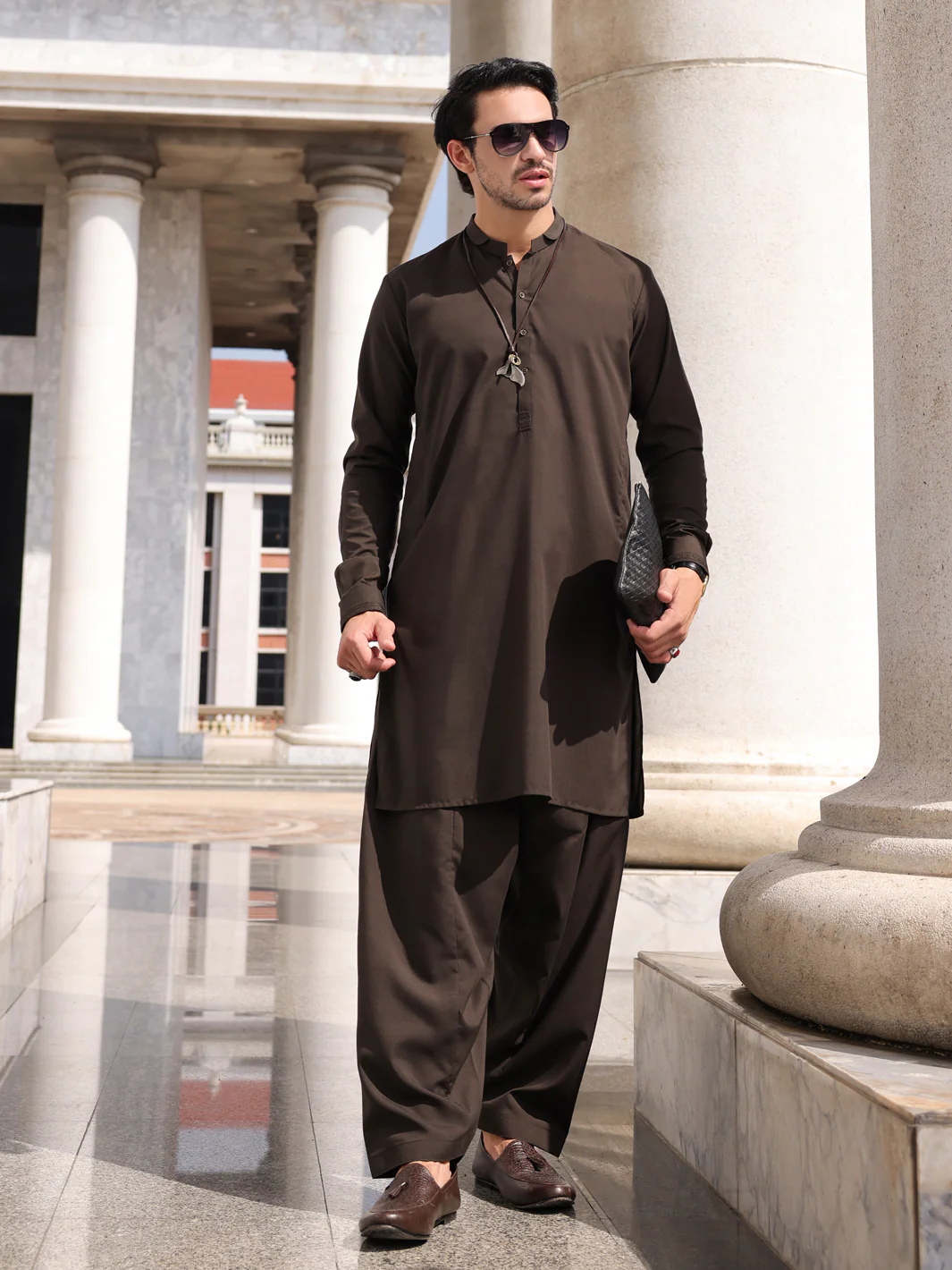 DARK GREEN KAMEEZ SHALWAR | AL-KS-2983/AM-6129A - Image 3