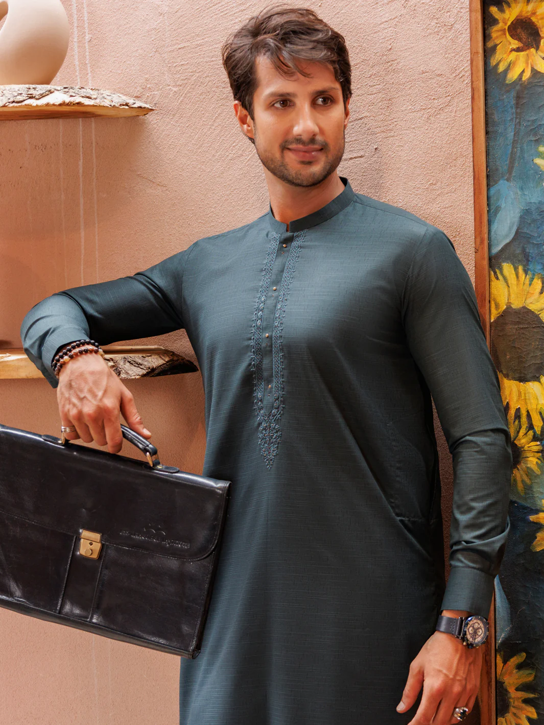 GREEN KAMEEZ SHALWAR | AL-KS-2987/AM-6123D - Image 4