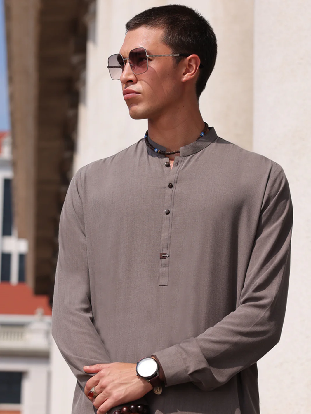 GREY VISCOSE KAMEEZ SHALWAR | AL-KS-2996/AM-6095N - Image 2