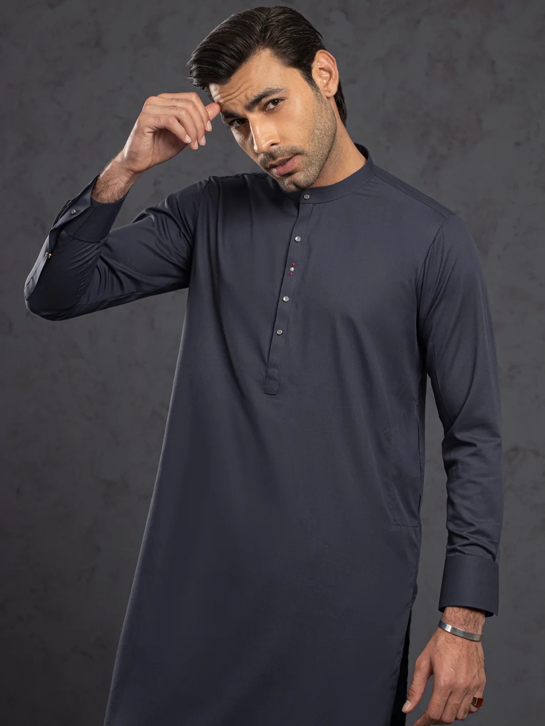 GREY BLENDED KAMEEZ SHALWAR | AL-KS-3001B/AM-6145-B1 - Image 2