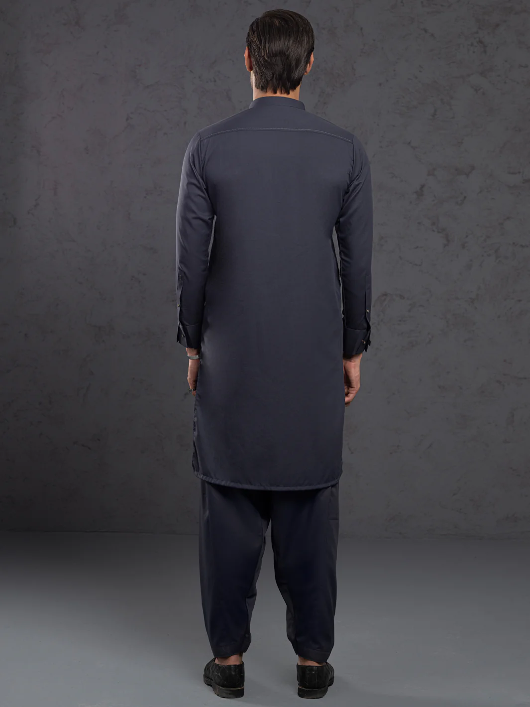 GREY BLENDED KAMEEZ SHALWAR | AL-KS-3001B/AM-6145-B1 - Image 4