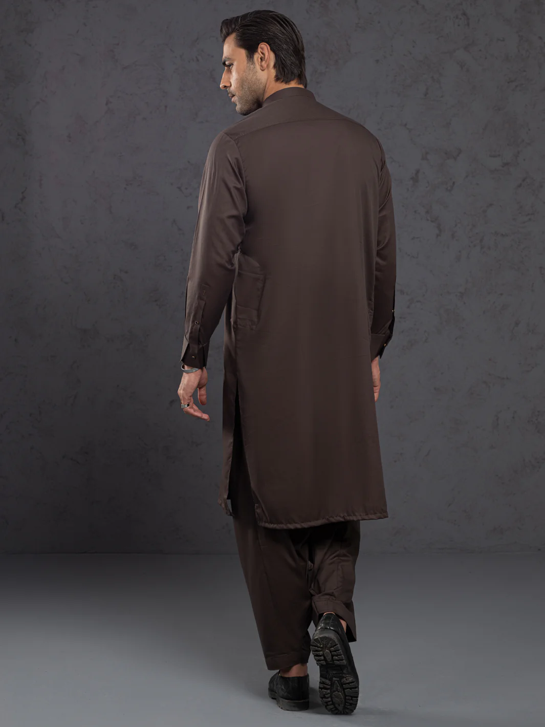 BROWN BLENDED KAMEEZ SHALWAR | AL-KS-3001E/AM-6145E - Image 4