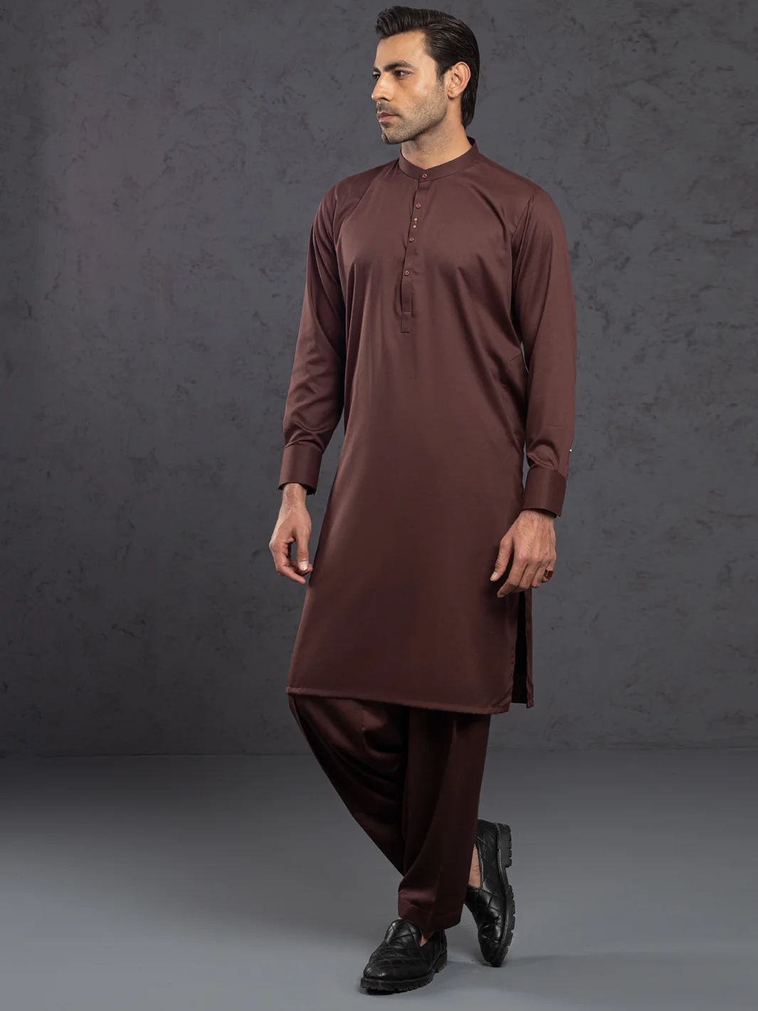 MAROON BLENDED KAMEEZ SHALWAR | AL-KS-3001F/AM-6145F - Image 6