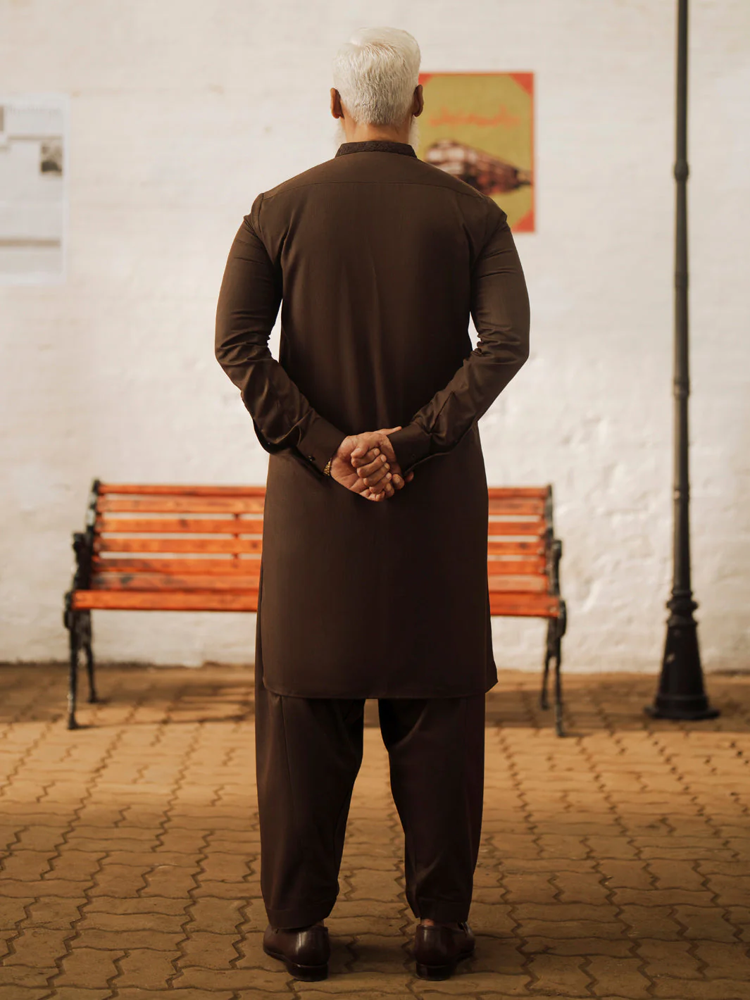 DARK BROWN BLENDED KAMEEZ SHALWAR | AL-KS-3044/AM-6173A - Image 4
